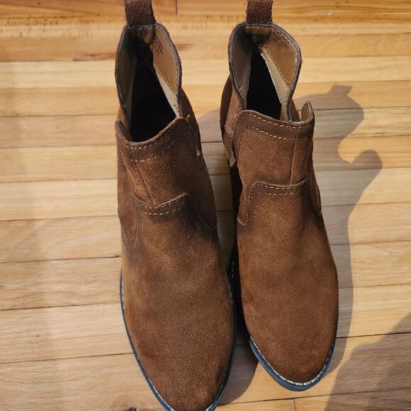 Sonoma Womens Ankle Boots Small Heel Suede Leather Brown size 6M - Picture 7 of 9